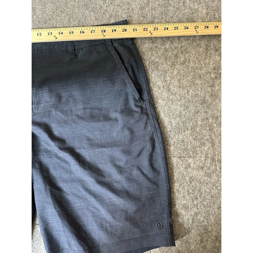 HANG TEN Shorts Mens 40 Blue Button Zip Drawstring Pockets Hybrid Casual Travel
